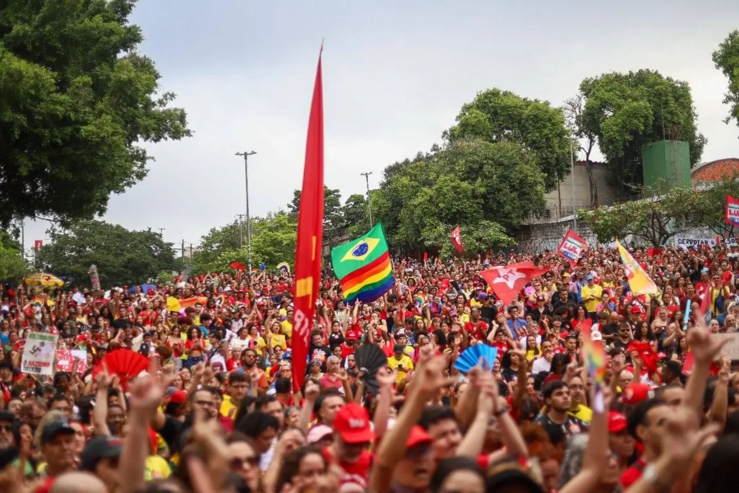 Ato pela democracia em São Paulo. Foto: Lucas Martins