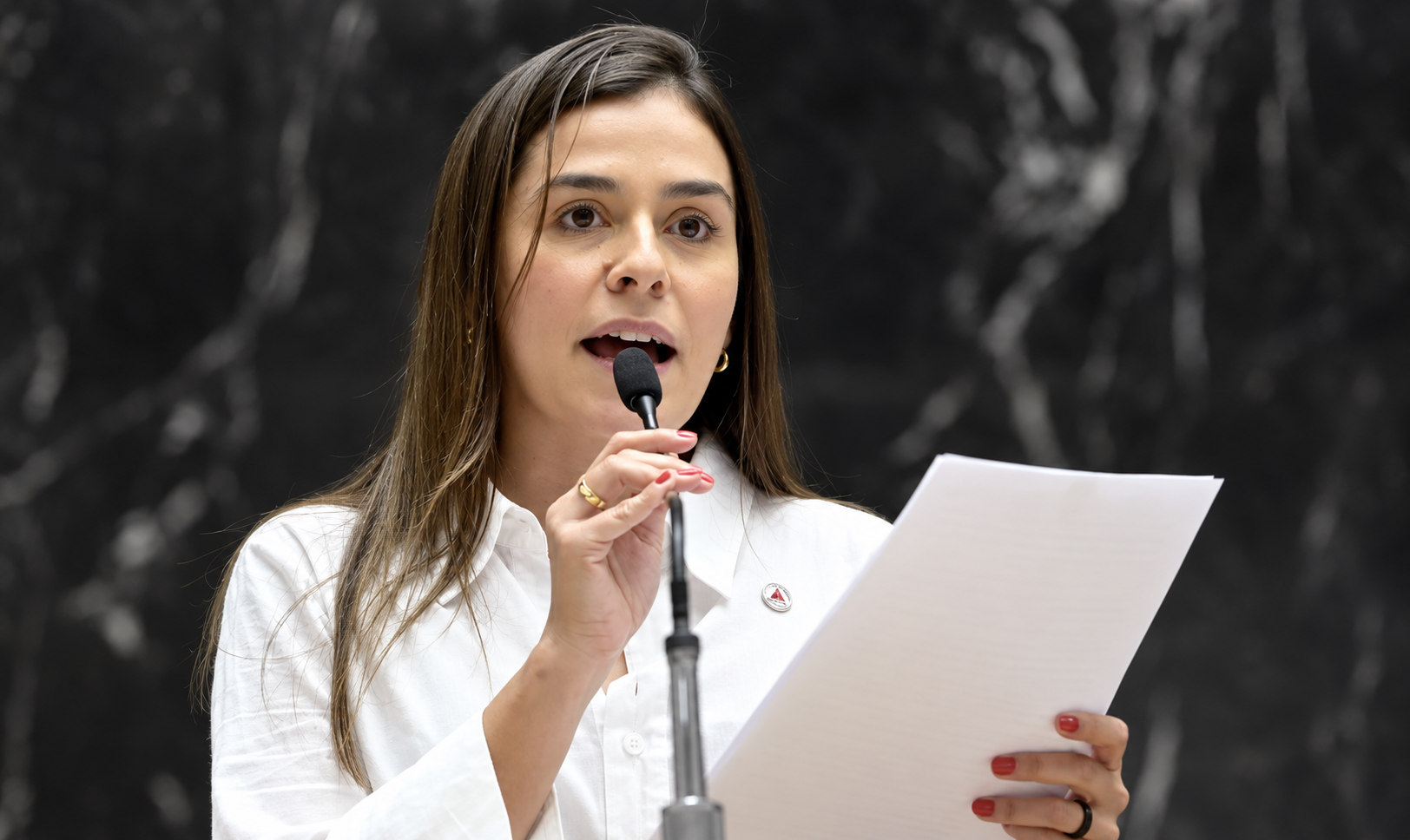 A deputada estadual Lohanna França foi ameaçada mais uma vez pelo mesmo homem (Foto: Sarah Torres/ALMG)
