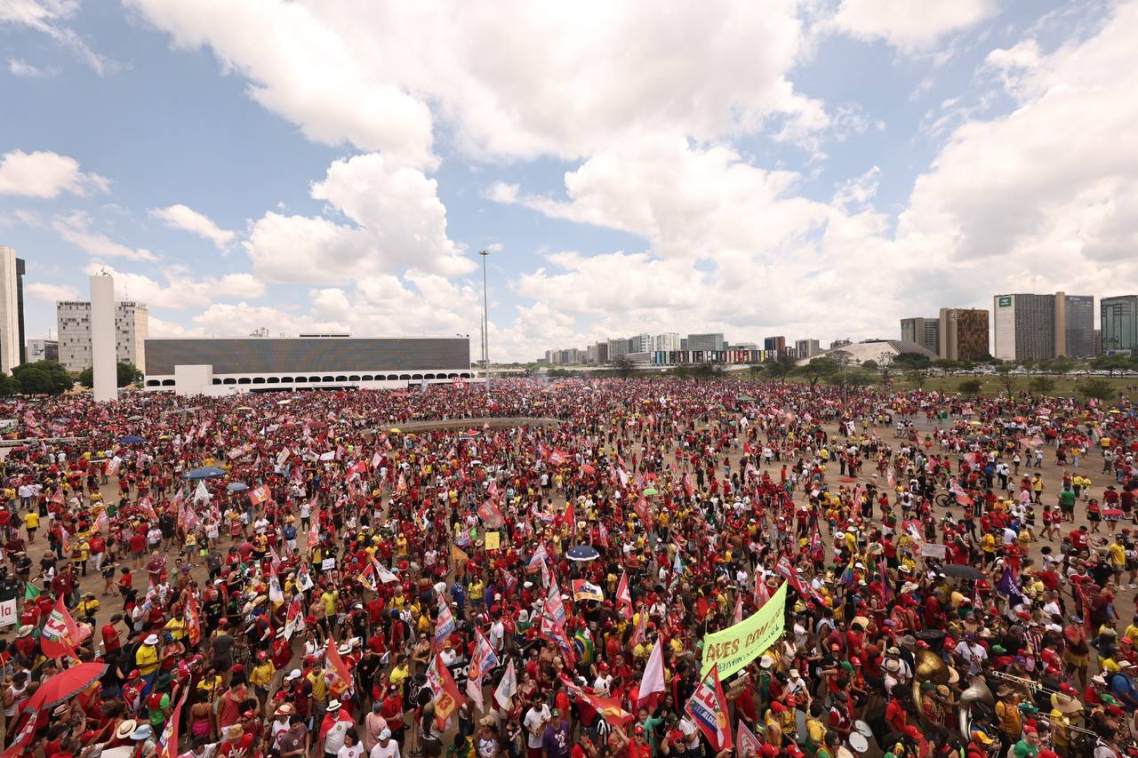 Ato pela democracia em Brasília. Foto: Bruna Araújo
